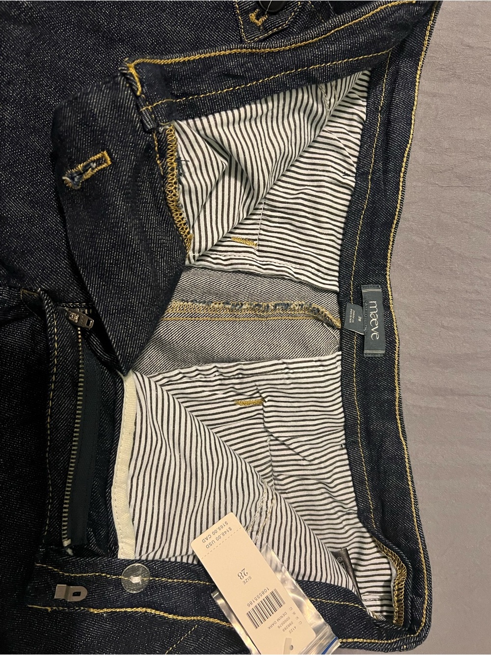 Anthropologie Maeve dark blue denim.